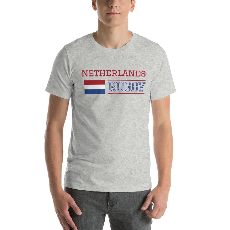 Camping hiking trail thrills-Netherlands Rugby Cotton T-Shirt