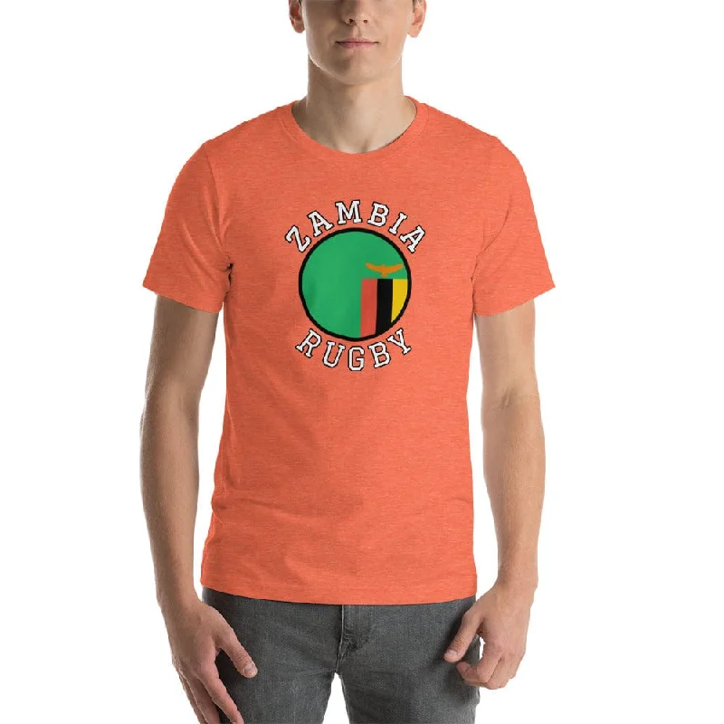 Camping hiking trail highlights-Zambia Rugby Cotton T-shirt