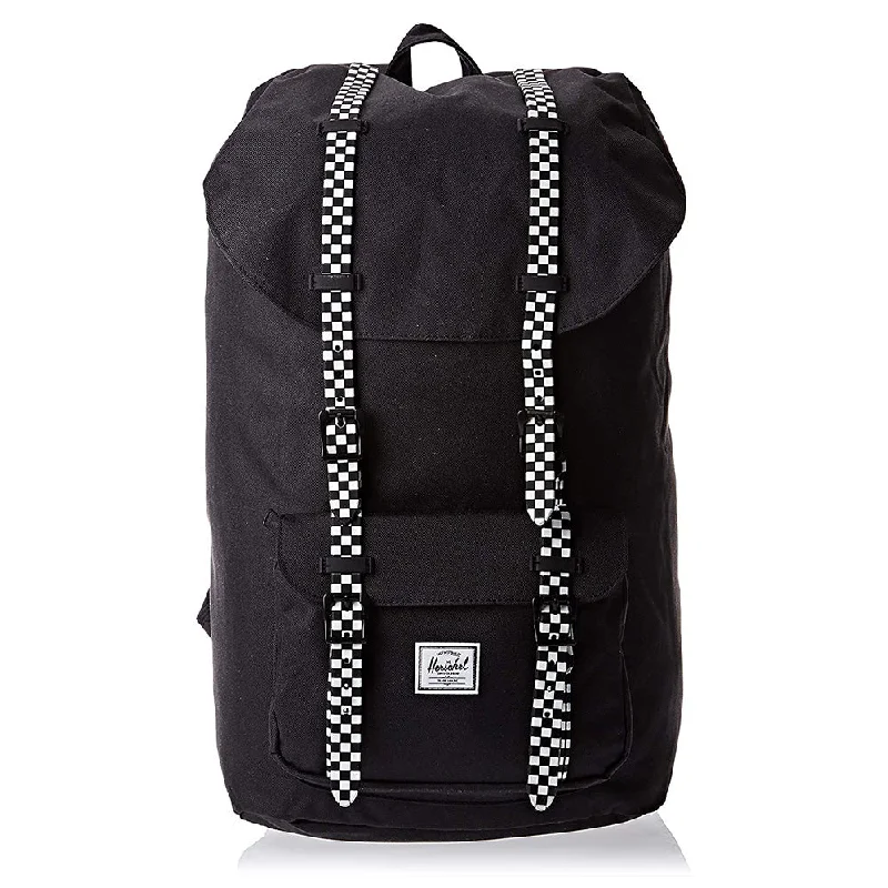 Camping hiking gear shine-Herschel Unisex Black/Checkerboard 25L Classic Laptop Backpack - 10014-02463