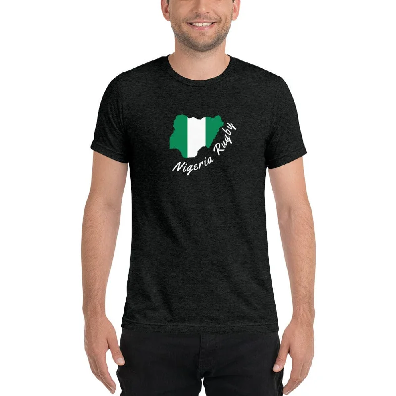 Camping hiking gear finds-Nigeria Rugby Flag T-shirt