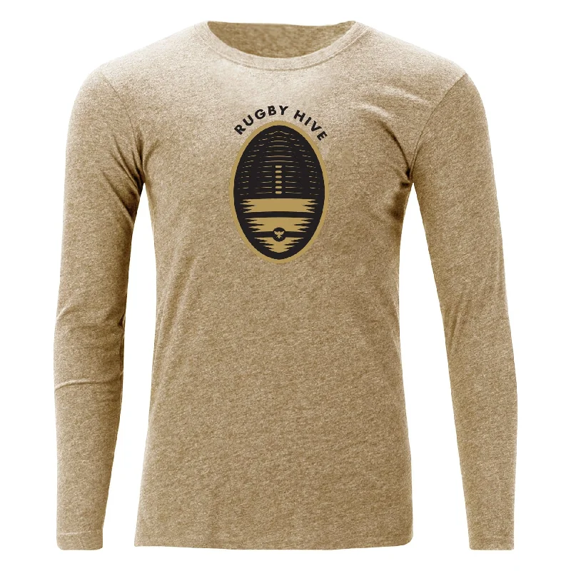 Camping hiking gear edge-Rugby Hive Tan LS Shirt