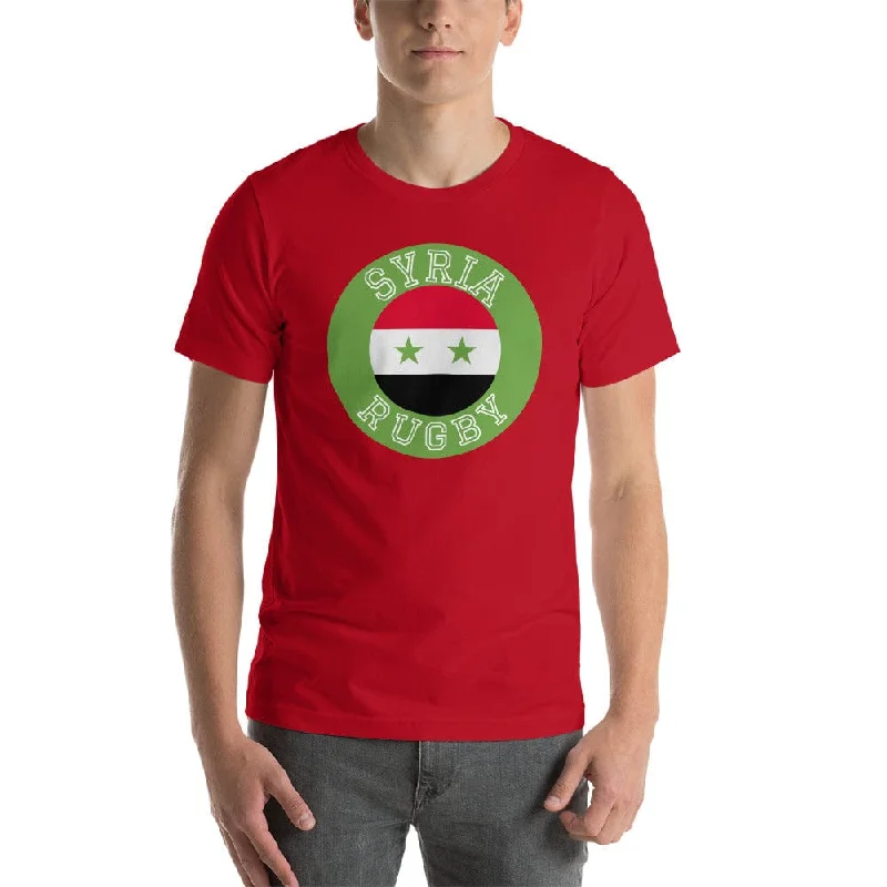 Camping hiking trail landmarks-Syria Rugby Cotton T-Shirt