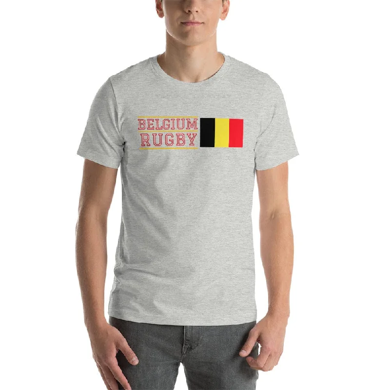 Camping hiking trail freedom-Belgium Rugby Cotton T-Shirt