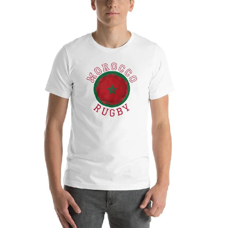 Camping hiking trail vibes-Morocco Rugby Cotton T-shirt