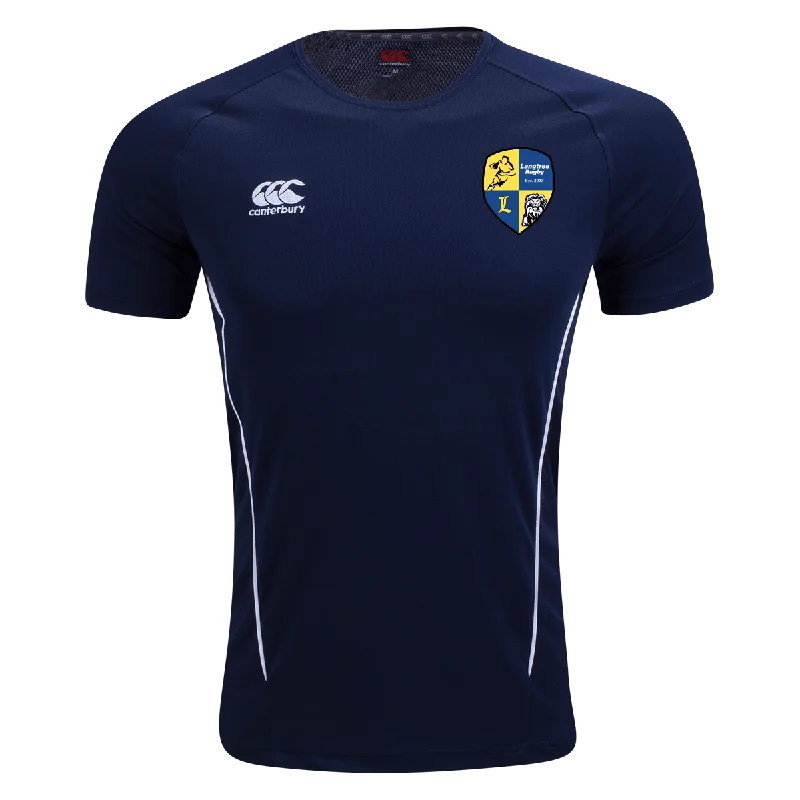 Camping hiking gear pros-Langtree Rugby Club Canterbury Team Navy Dry Rugby  T-Shirt