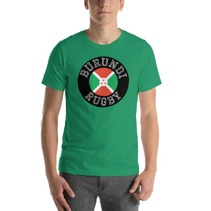 Camping hiking trail quests-Burundi Rugby Cotton T-Shirt