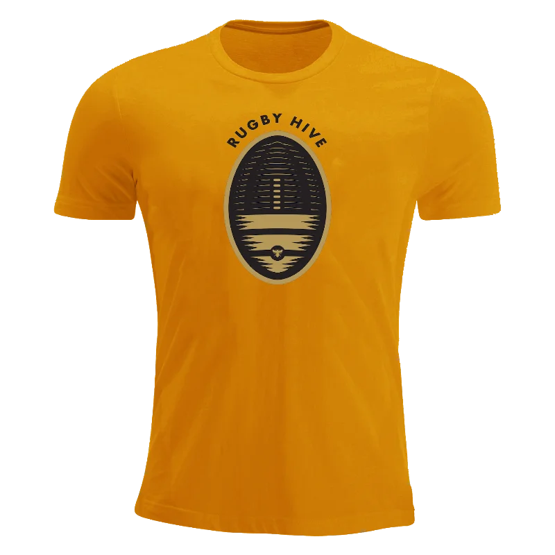 Camping hiking outdoor life-Rugby Hive Gold T-Shirt