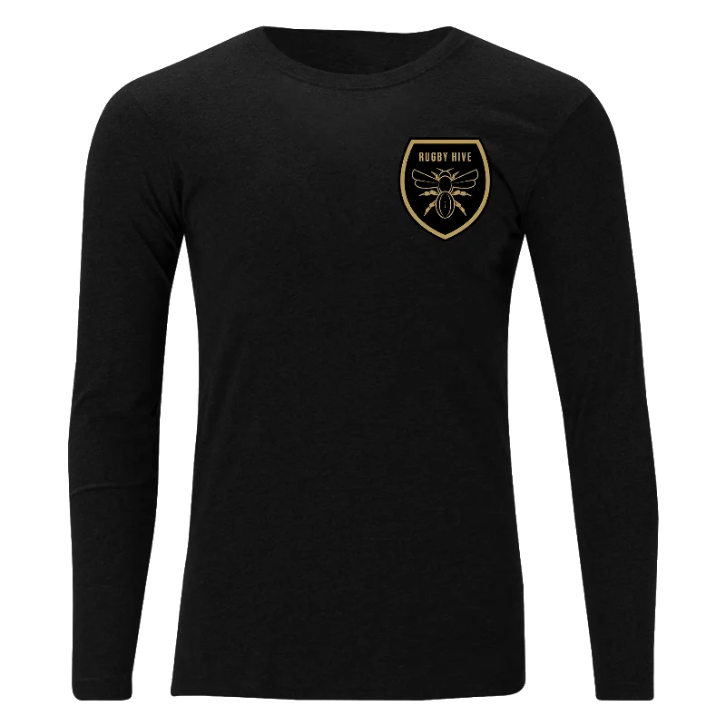 Camping hiking gear rush-Rugby Hive Black LS Shirt