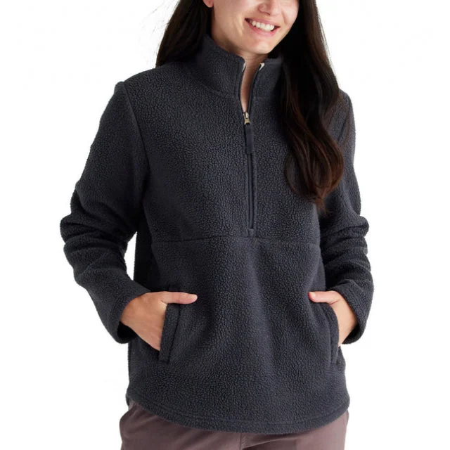 Camping hiking outdoor spark-Women's Bamboo Sherpa Fleece Half Zip