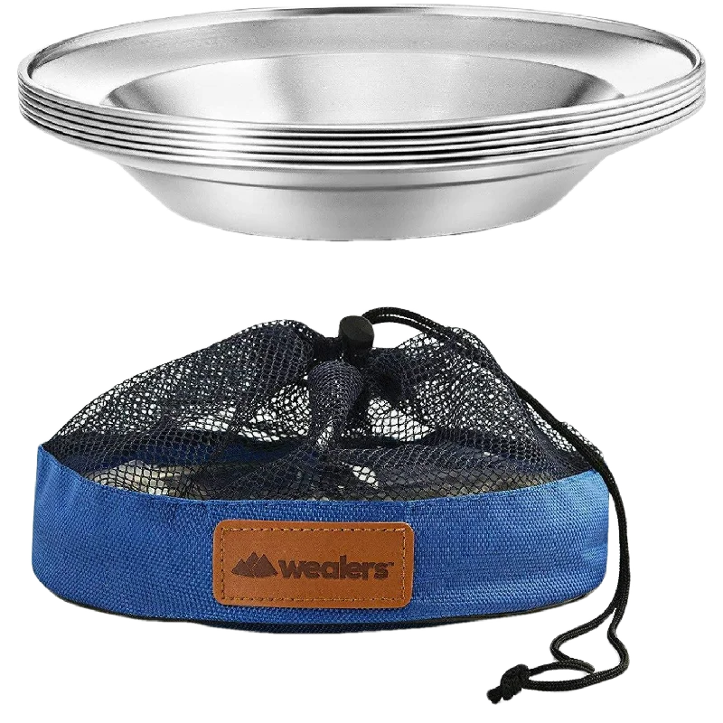 Camping hiking trail neat-Stainless Steel Plate and Bowl Set